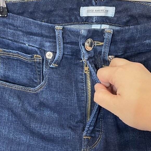 Good American Good Legs Crop Jeans Blue Women’s Size 26 High Rise Skinny - Picture 13 of 15